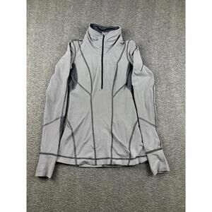 Lululemon Women's Gray and Black Long Sleeve Activewear Top Size 2
